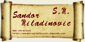 Šandor Miladinović vizit kartica
